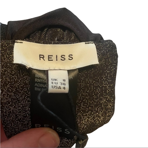 Reiss ADINA Metallic Bandeau Bikini Top - Picture 6 of 9